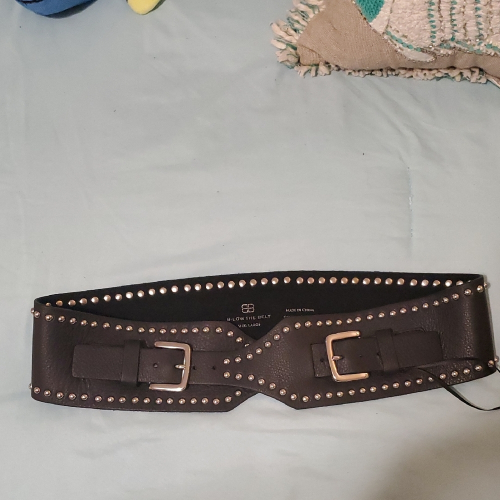 B-Low the Belt Black Double Buckle Belt